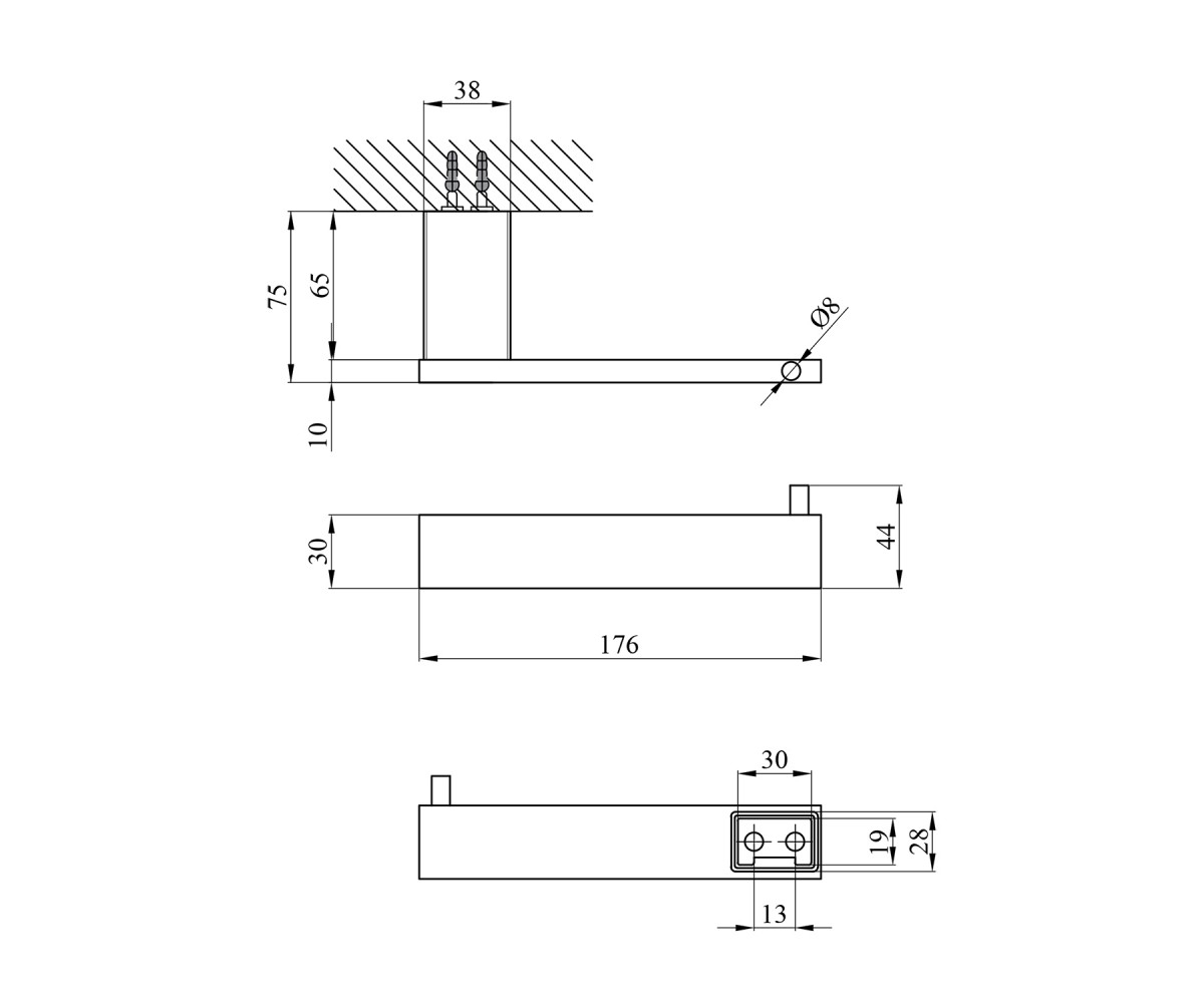 Бумагодержатель  EDELSTAHL KUBUS KUBUS-SCH3903-2:Чертеж 