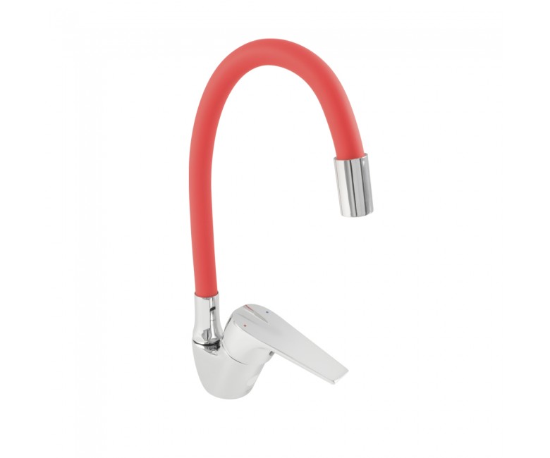 Змішувач з гнучким виливом KRONER  ODRA-C032RED ODRA-C032RED