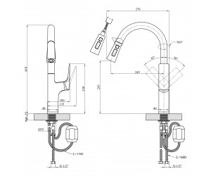 Змішувач для кухні Kroner KRP Vog - SCH030-T KRONER  VOG-SCH030-T