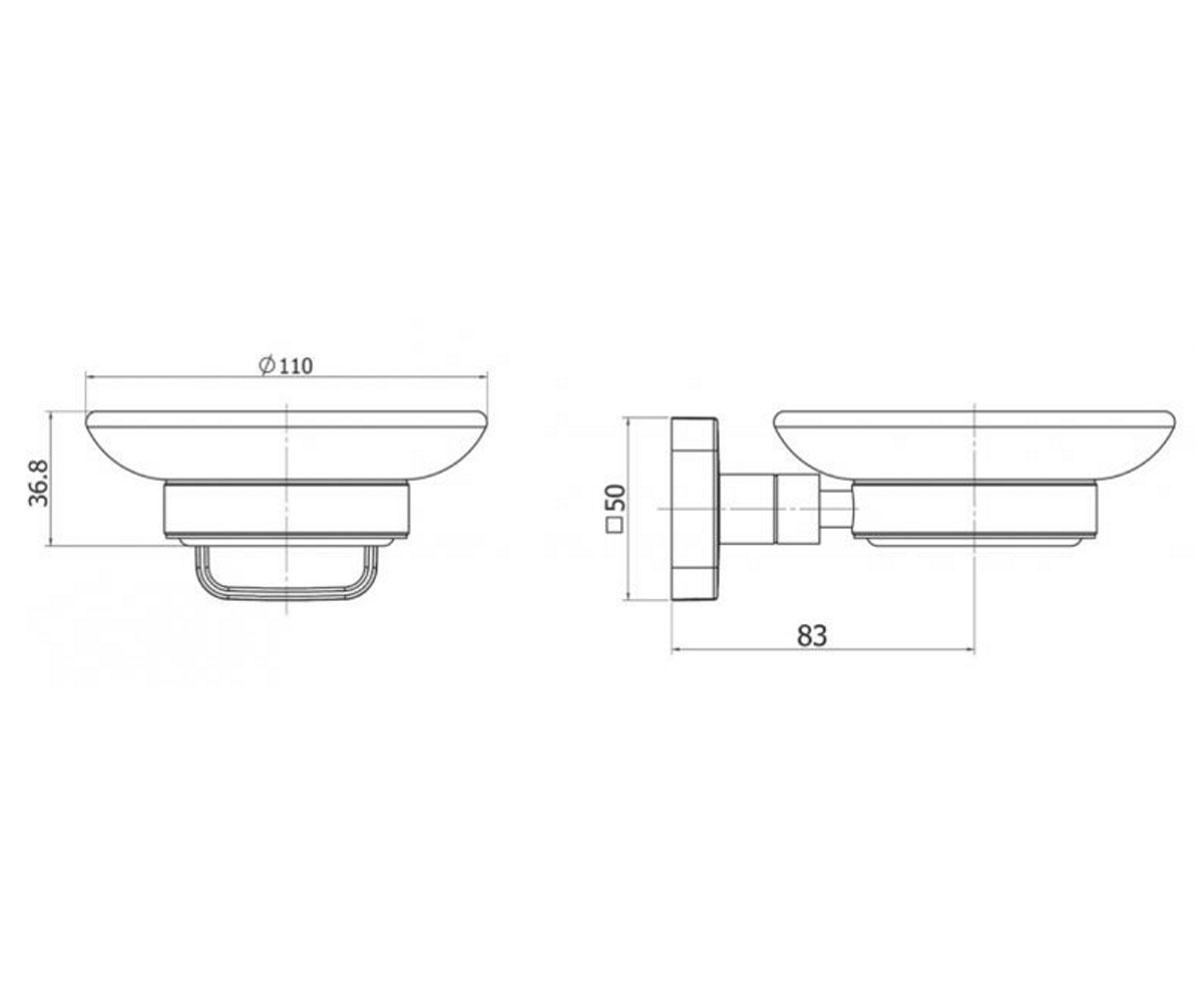 Мыльница  MODERN LINE 2112515A:Чертеж 