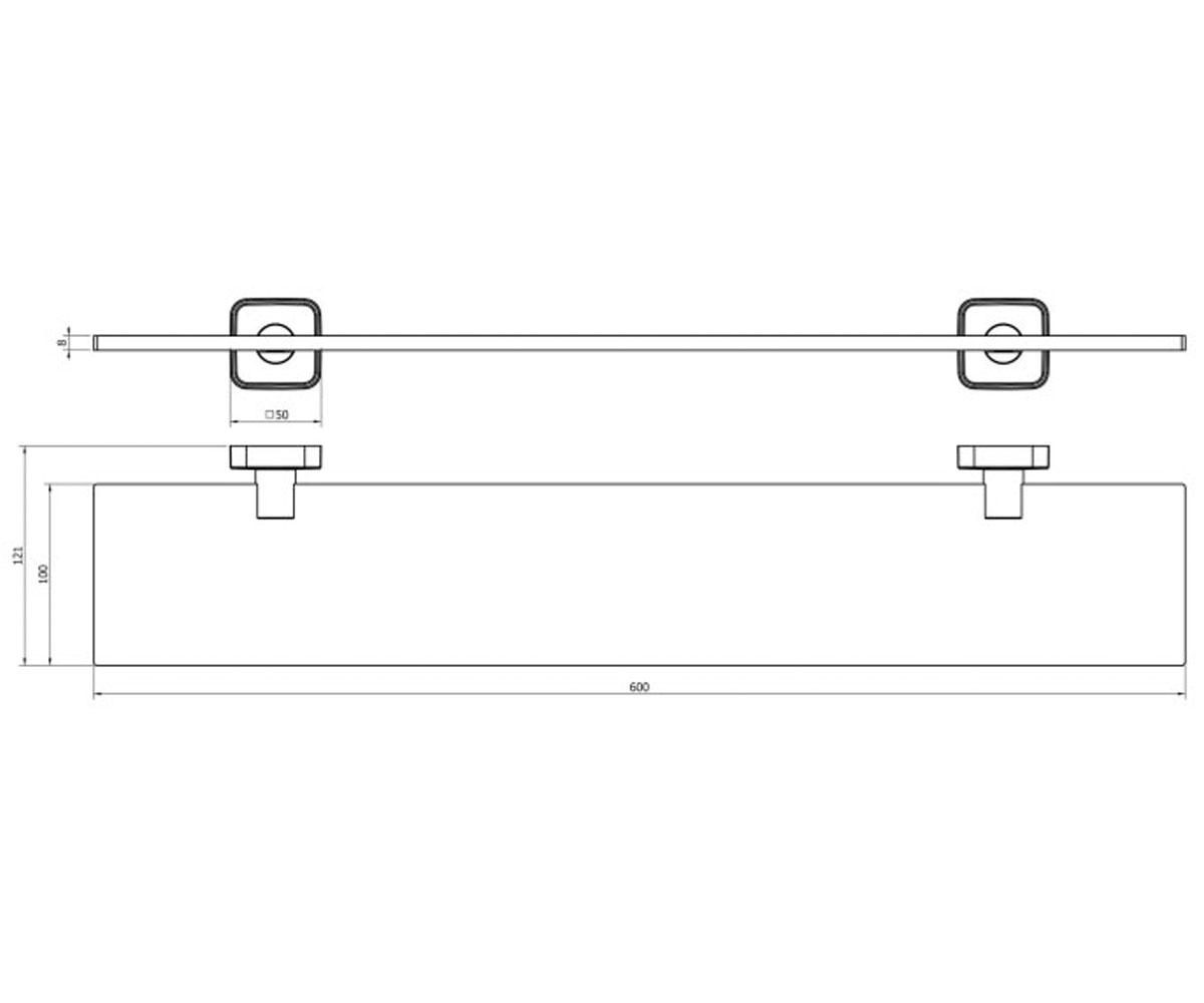 Полка в ванную  MODERN LINE 2112551A:Чертеж 