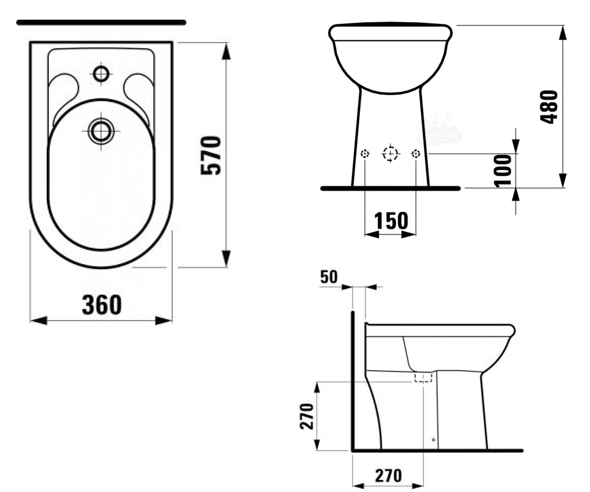 Напольное биде  VIENNA COMFORT 3047.1:Чертеж 