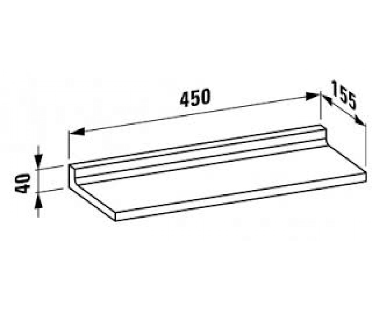 Прозрачная полочка в ванную  KARTELL H3853300840001:Чертеж 