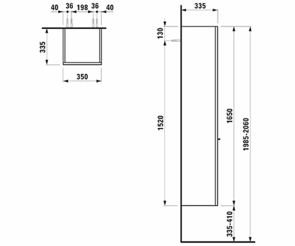 Пенал напольный  PALACE NEW H4020210754631:Чертеж 