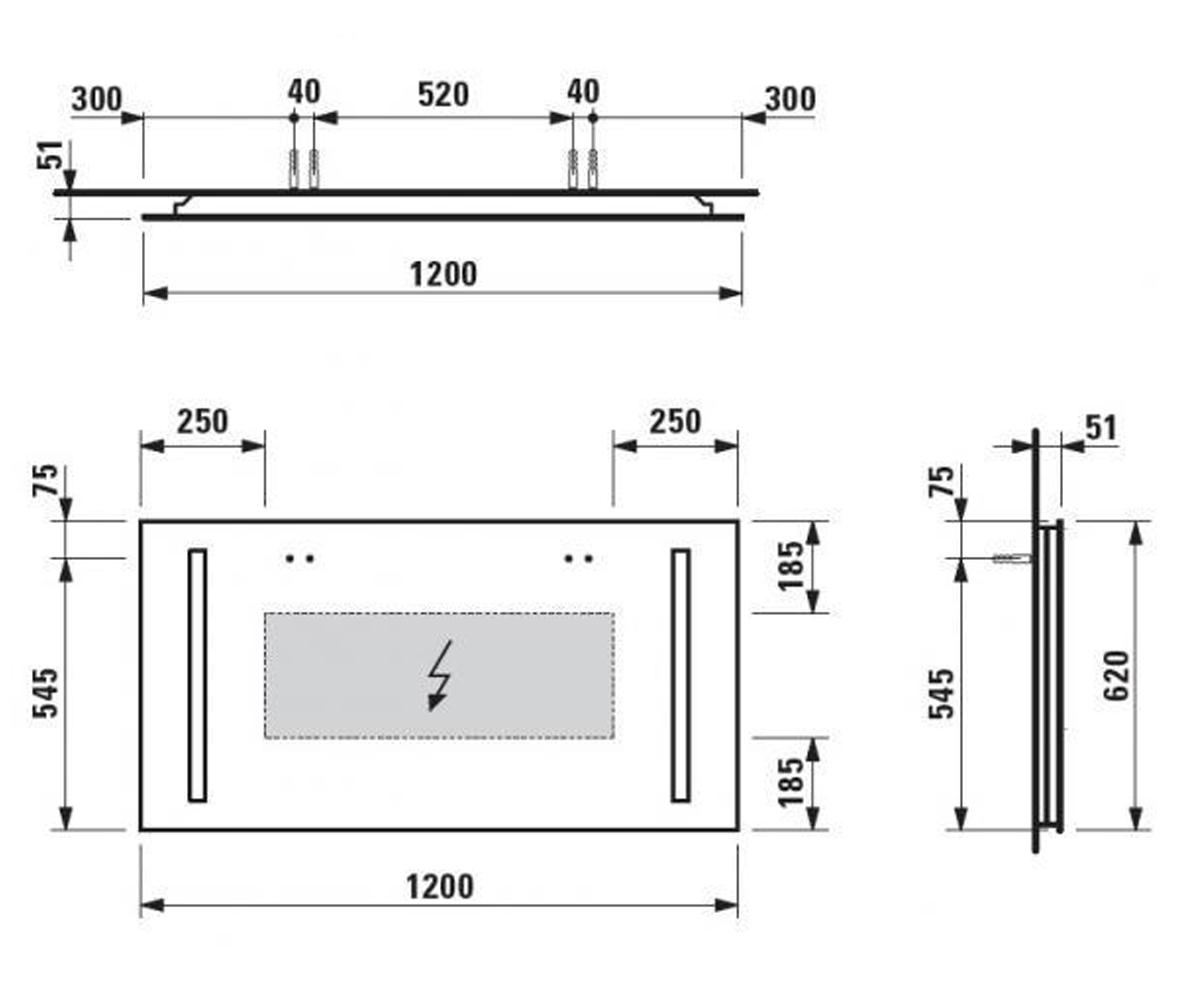 Настенное зеркало в ванную  CASE H4472669961441:Чертеж 