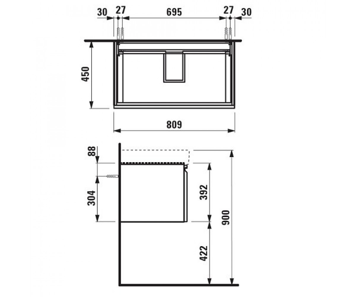 Тумба под раковину  PRO S H4835020964631:Чертеж 