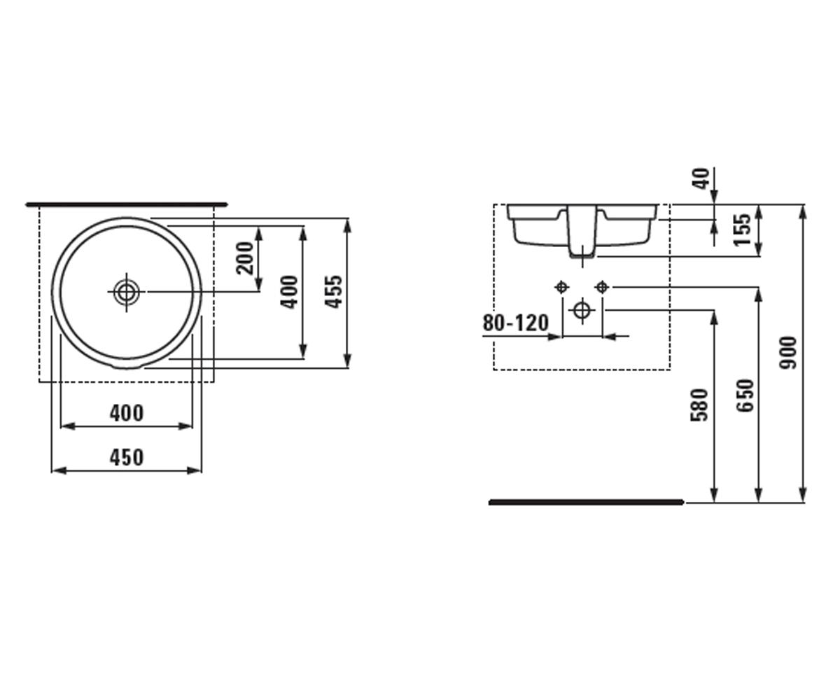 Круглая раковина  LIVING CITY H8134380001091:Чертеж 