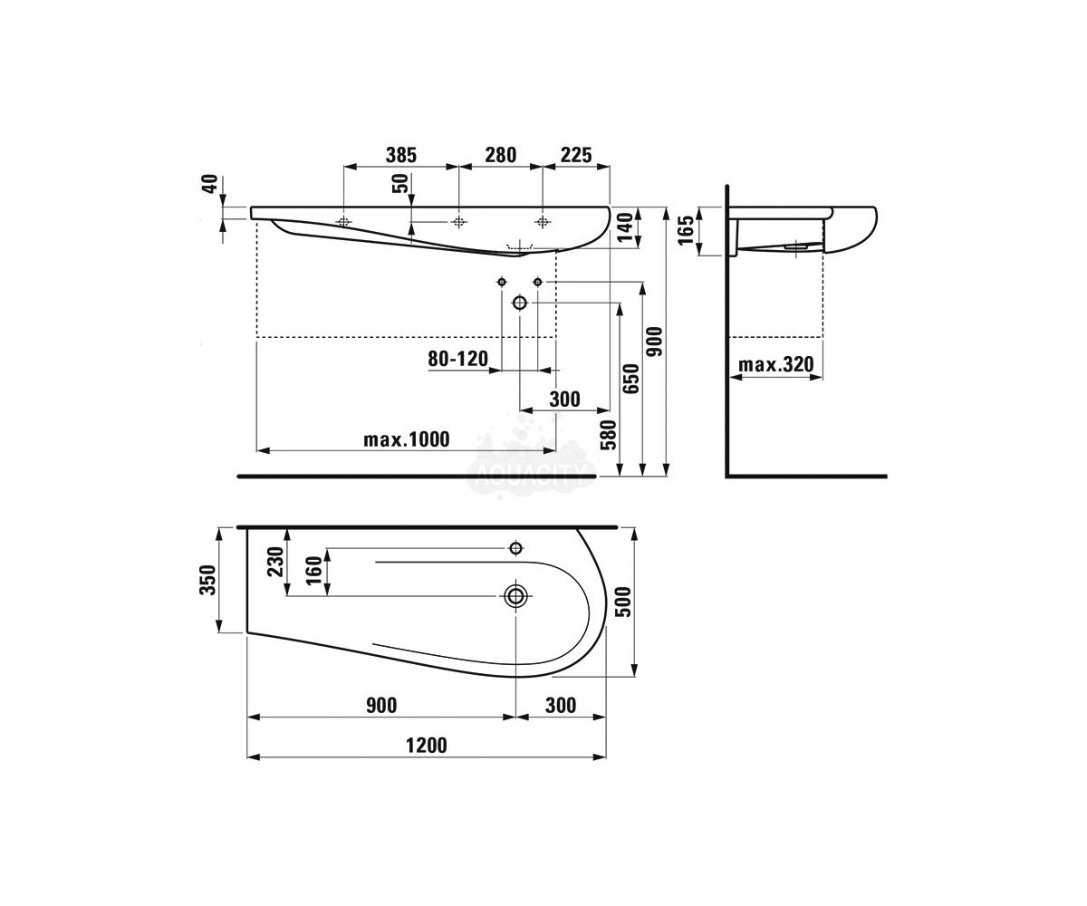 Раковина с крылом  ALESSI ONE H8149744001041:Чертеж 