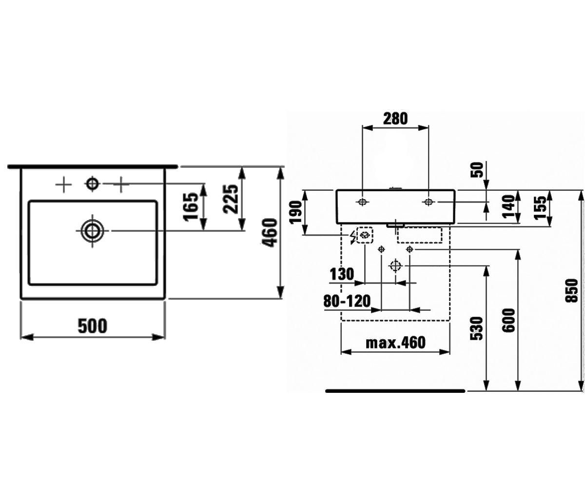 Керамическая раковина  LIVING CITY H8174314001041:Чертеж 