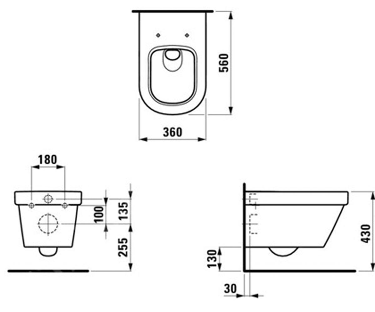 Керамический унитаз  LB3 H8206804000001:Чертеж 