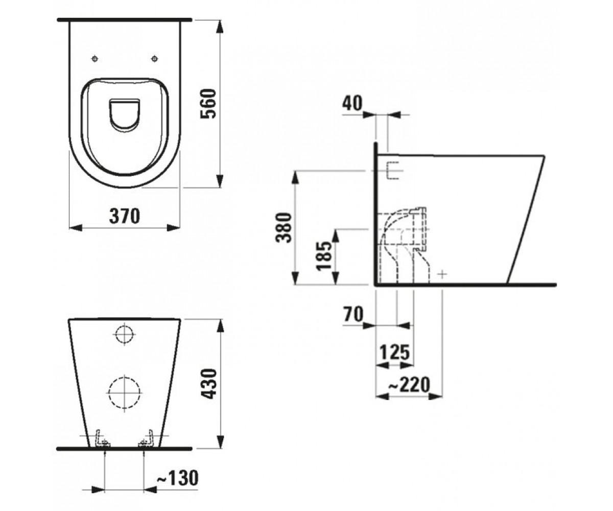 Чаша унитаза  KARTELL BY H8233360000001:Чертеж 
