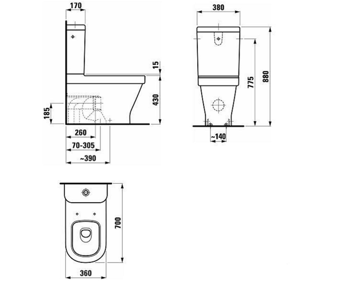 Керамический унитаз  LB3 H8246840000001:Чертеж 