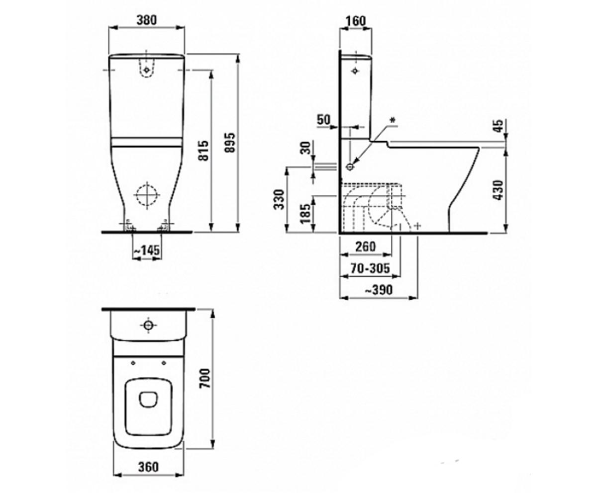 Керамический унитаз  PALACE H8247060002311:Чертеж 