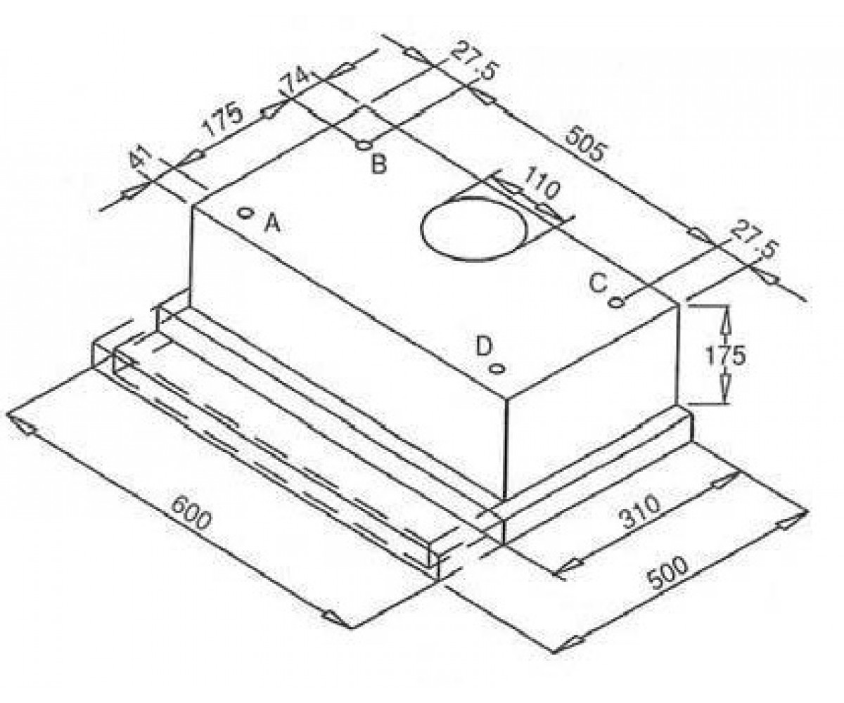 Вытяжка телескопическая  F7 60 IX:Чертеж 