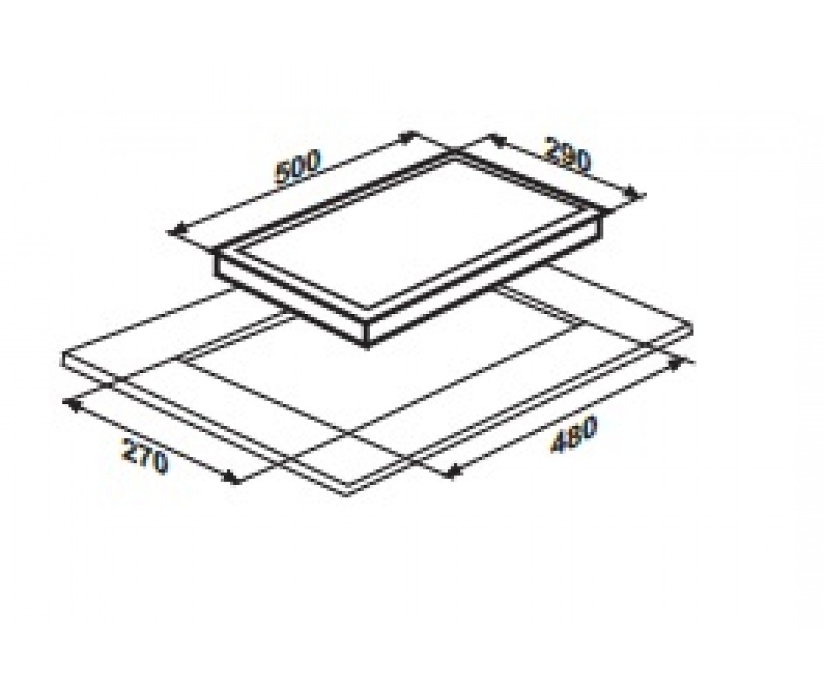 Газовая поверхность, 2 конфорки  PG3021BS-CCI(456):Чертеж 