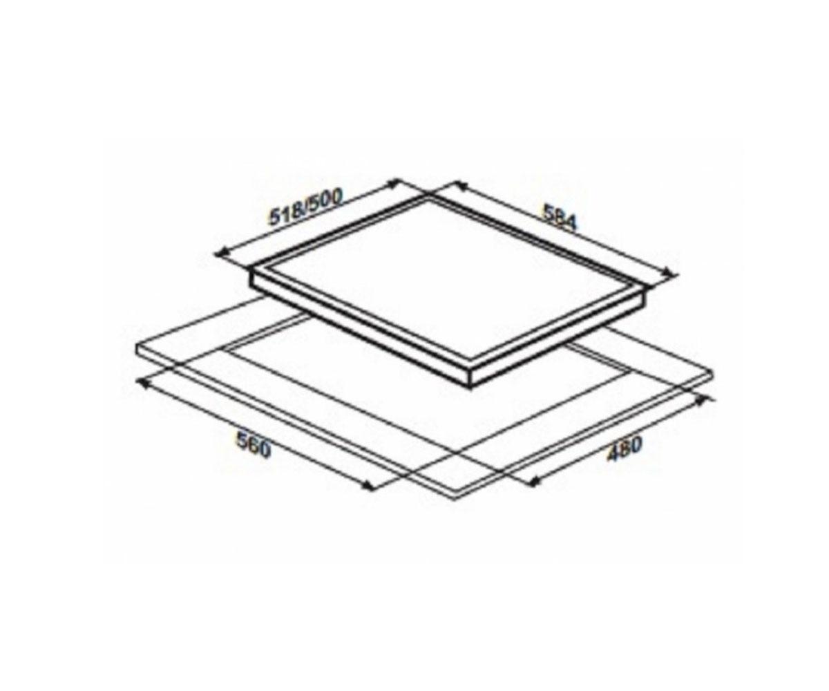 Варочная поверхность на 4 конфорки  PG6040G-CCB(402):Чертеж 