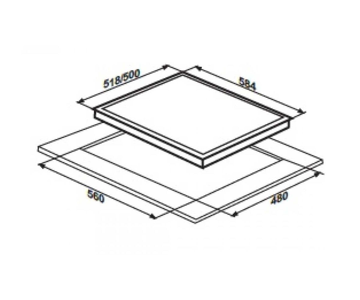 Варочная панель газовая  PG6041G-CCB (440):Чертеж 
