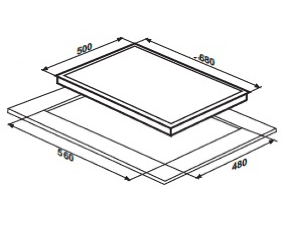 Варочная поверхность, 5 конфорок  PG7051S-CCI(445):Чертеж 