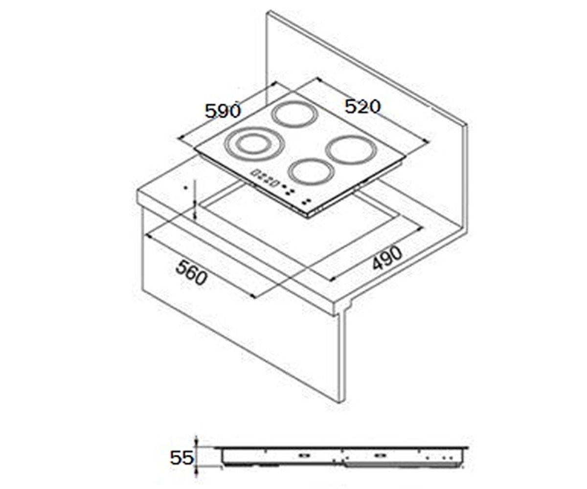 Варочная поверхность электрическая  PI 6141 B (504):Чертеж 