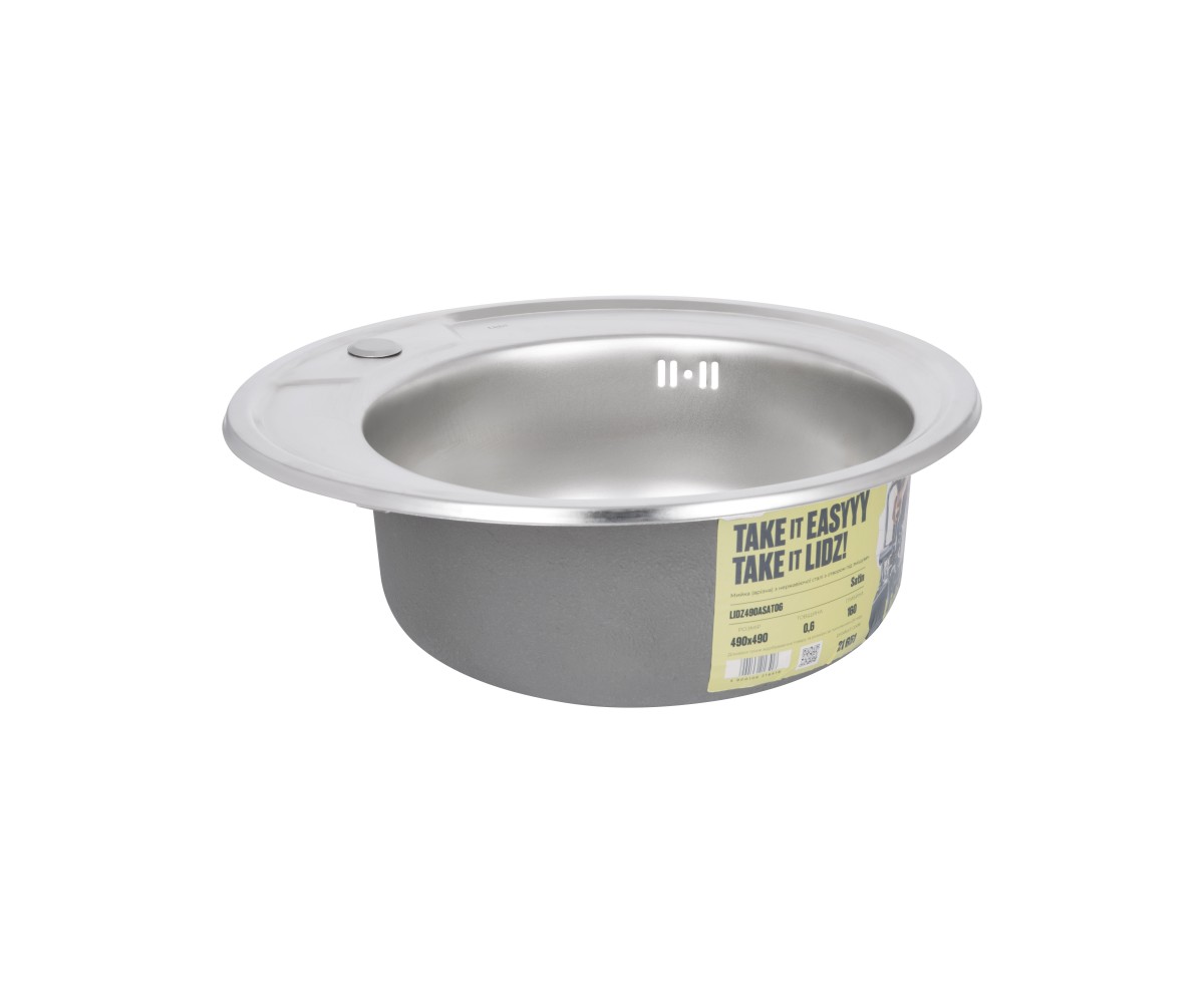 Кухонная мойка Lidz 490-A 0,6 мм Satin (LIDZ490A06SAT160)  490ASAT06:Фото 6