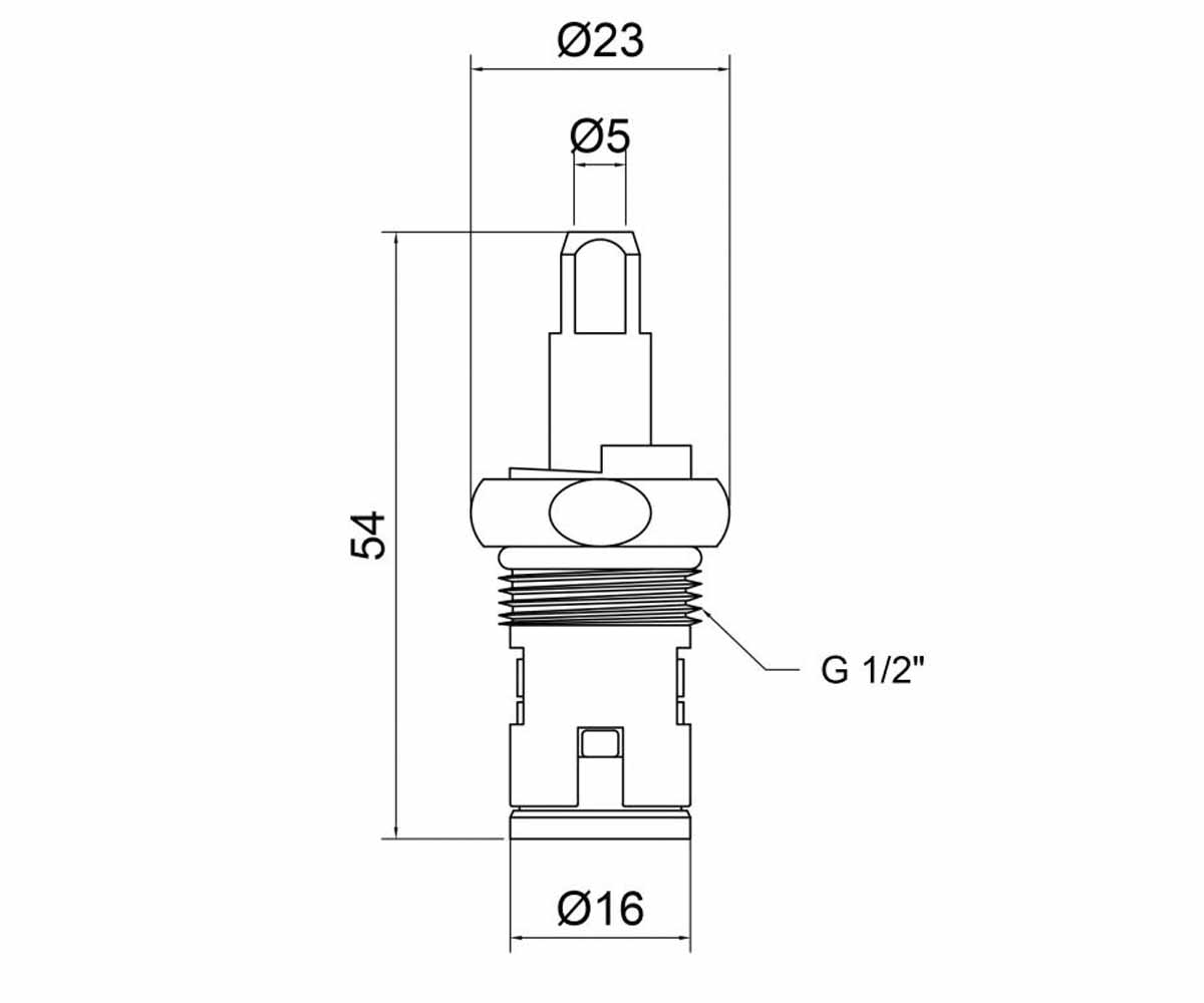 Букса керамическая 1/2  CRM530102100:Чертеж 