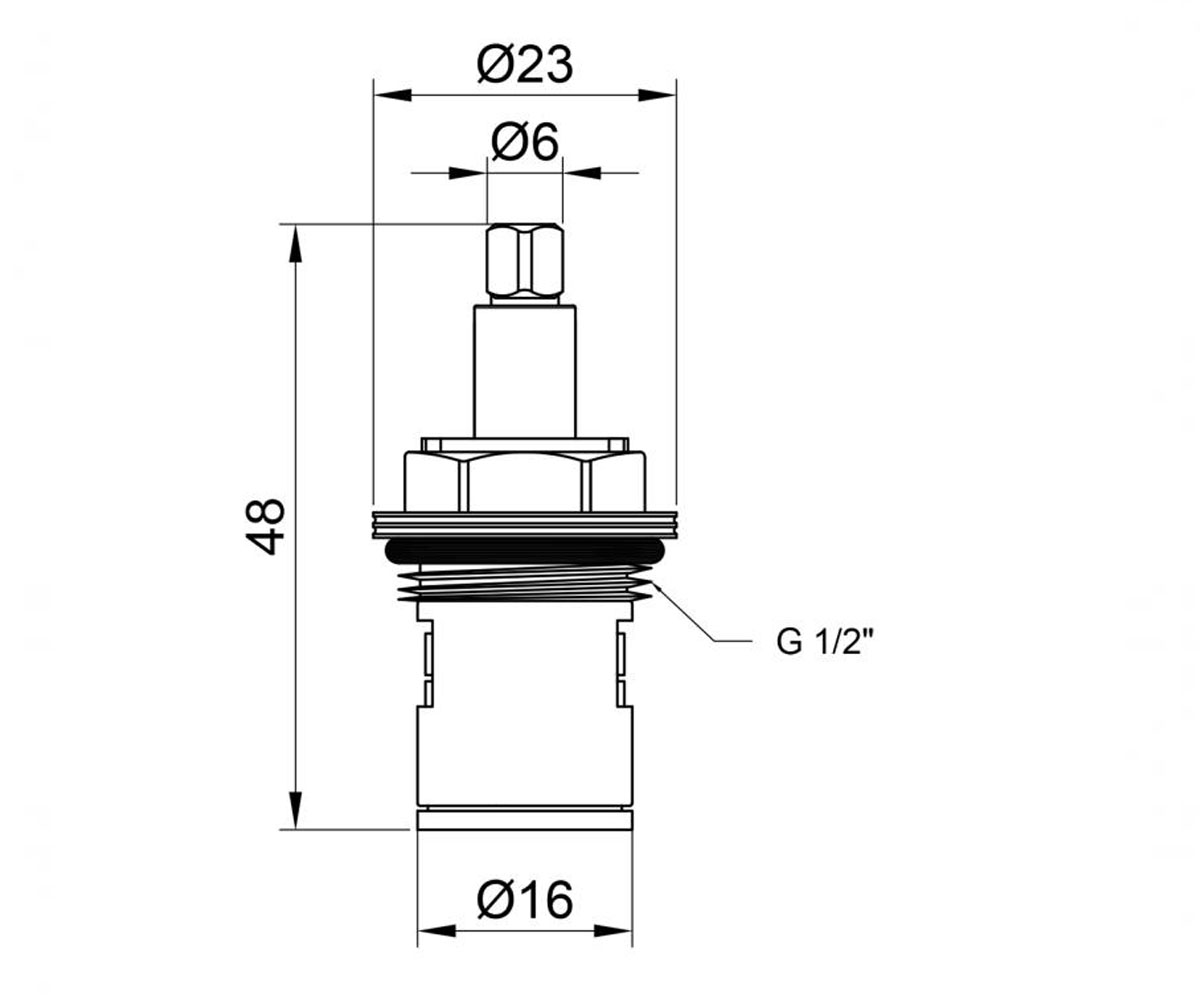Кран-букса керамическая 1/2  CRM530102201:Чертеж 