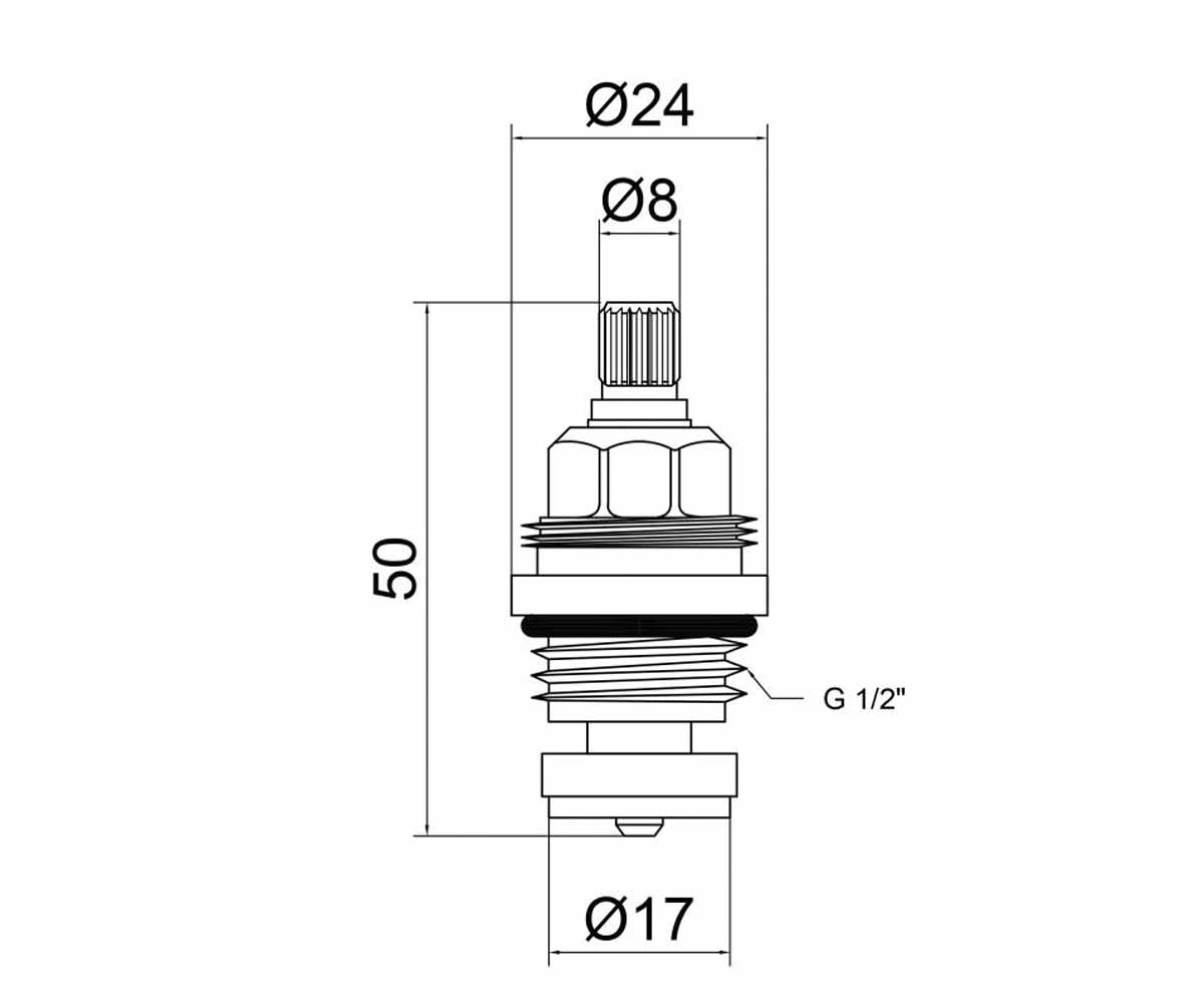Кран букса резиновая 1/2  CRM530103100:Чертеж 