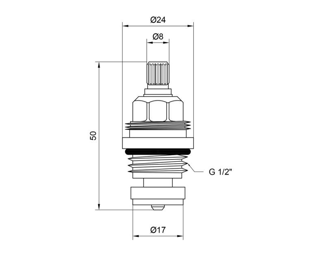 Кран-букса резиновая 1/2  CRM530103101:Чертеж 