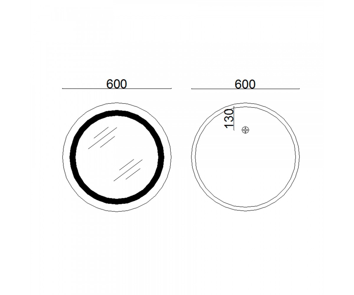 Зеркало в ванную с подсветкой  ARIA LD78LR600:Чертеж 