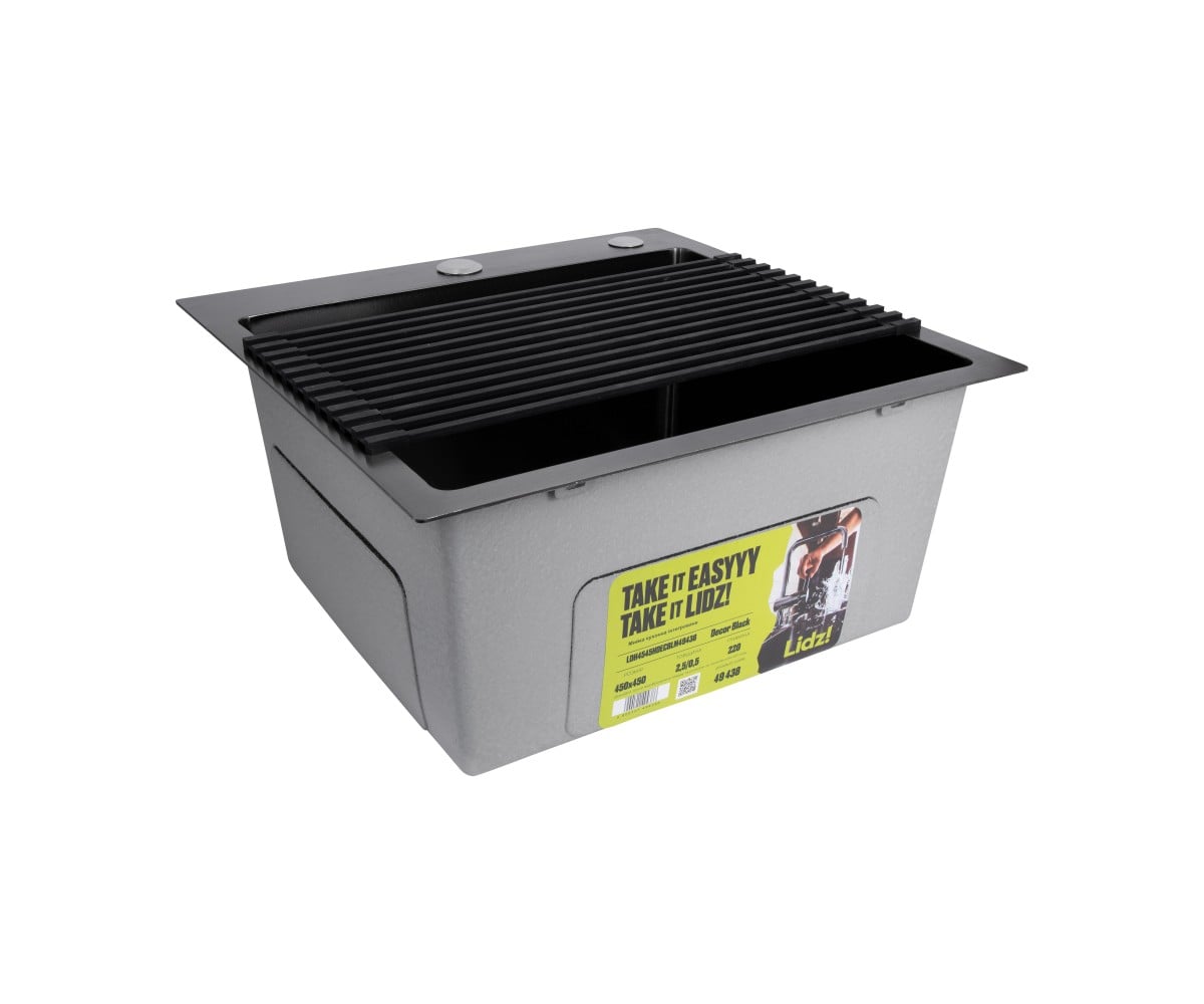 Сушилка на кухонную мойку Lidz Acsis LA04 Black, квадратна основа, для посуды 430х216 мм LDACSLA04BLM49762  LDACSLA04BLM49762:Фо