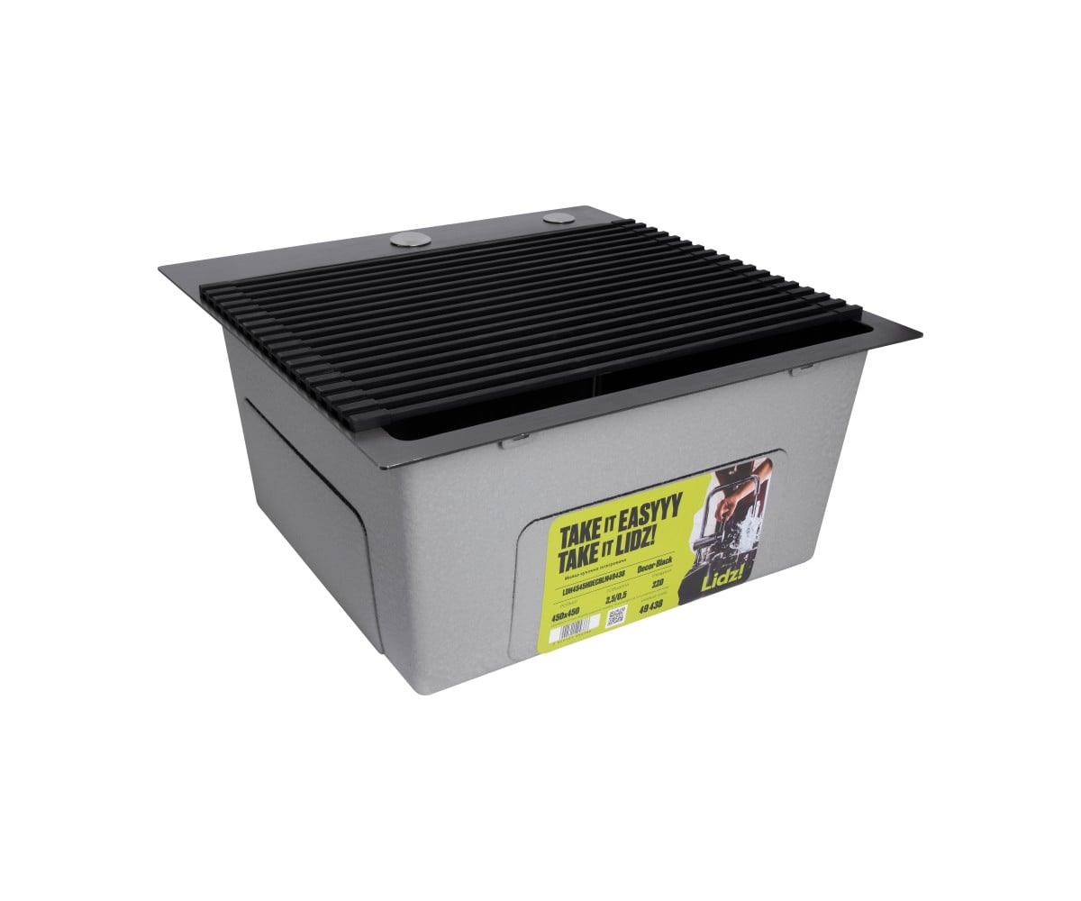 Сушилка на кухонную мойку Lidz Acsis LA06 Black, квадратна основа, для посуды 430х300 мм LDACSLA06BLM49764  LDACSLA06BLM49764:Фо