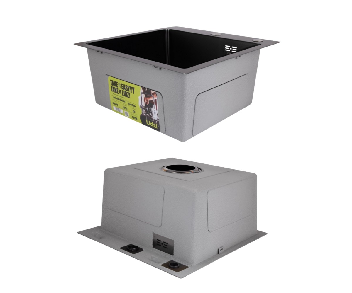 Акционный набор Lidz: мойка H4545 Black PVD Decor 2,5/0,5 мм + смеситель Aria для кухни с гибким изливом (k35) Black  LDH4545HDE