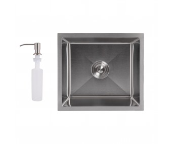 Мийка для кухні інтегрована під стільницю Lidz Handmade H4843 Brushed Steel 3,0/1,0 мм LDH4843BRU49441  LIDZ LDH4843BRU49441