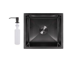 Мийка для кухні інтегрована під стільницю Lidz Handmade H4843B Brushed Black PVD 3,0/1,0 мм LDH4843BRUBLM49440 LIDZ  LDH4843BRUBLM49440
