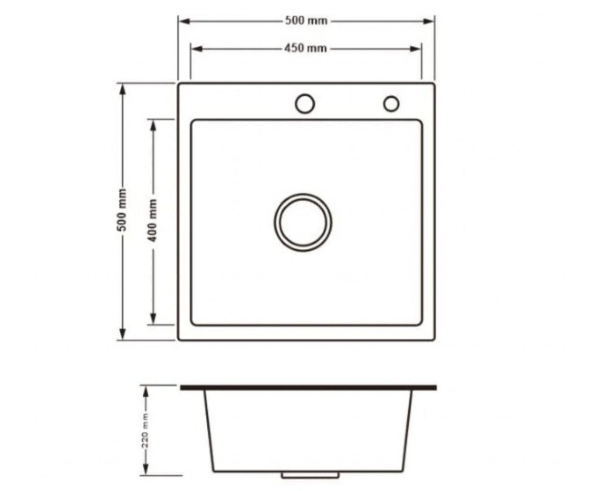 Кухонная мойка  H5050B LDH5050BPVD3008:Чертеж 