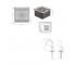Акционный набор Lidz: мойка H5050 интегрированная Brushed Steel 3,0/1,0 мм + смеситель Aria для кухни с гибким изливом (k35) Gre