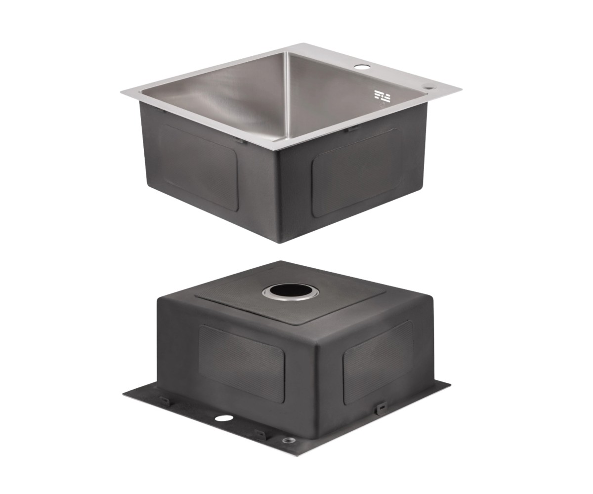 Акционный набор Lidz: мойка H5050 интегрированная Brushed Steel 3,0/1,0 мм + смеситель Aria для кухни с гибким изливом (k35) Gre
