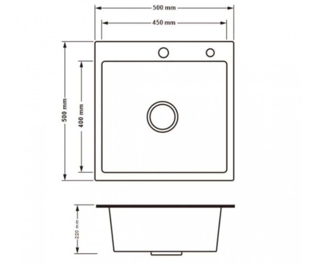Кухонная мойка  H5050G LDH5050GPVD3008:Чертеж 