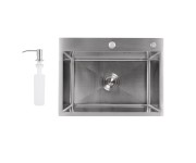 Мийка для кухні інтегрована Lidz Handmade H5843 Brushed Steel 3,0/1,0 мм LDH5843BRU49442 LIDZ  LDH5843BRU49442