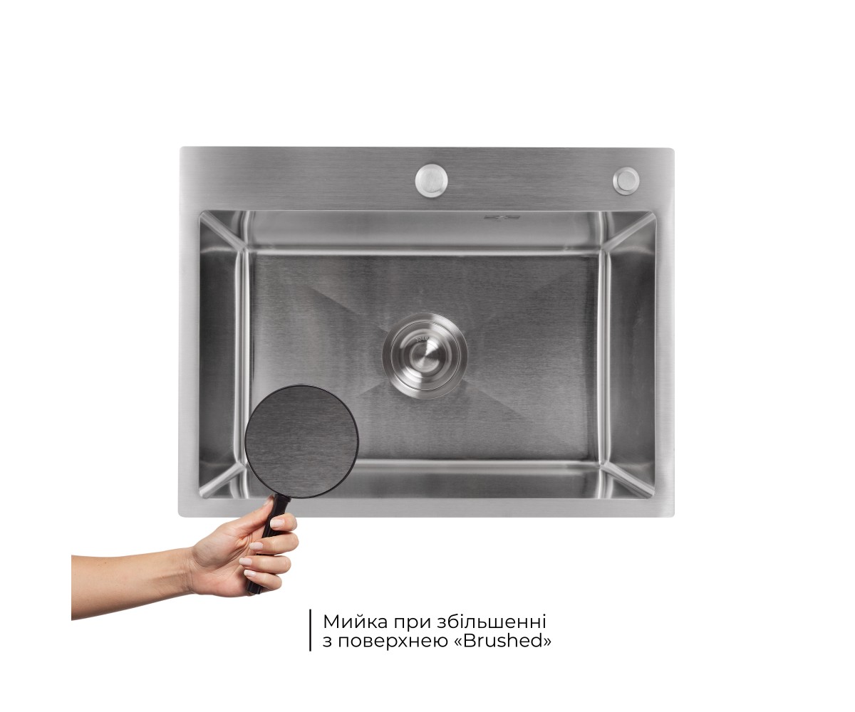 Мойка для кухни интегрированная Lidz Handmade H5843 Brushed Steel 3,0/1,0 мм LDH5843BRU49442  LDH5843BRU49442:Фото 5