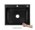 Акционный набор Lidz: мойка интегрированная Decor Black PVD Honeycomb 2,5/0,5 мм + смеситель Aria для кухни с гибким изливом (k3
