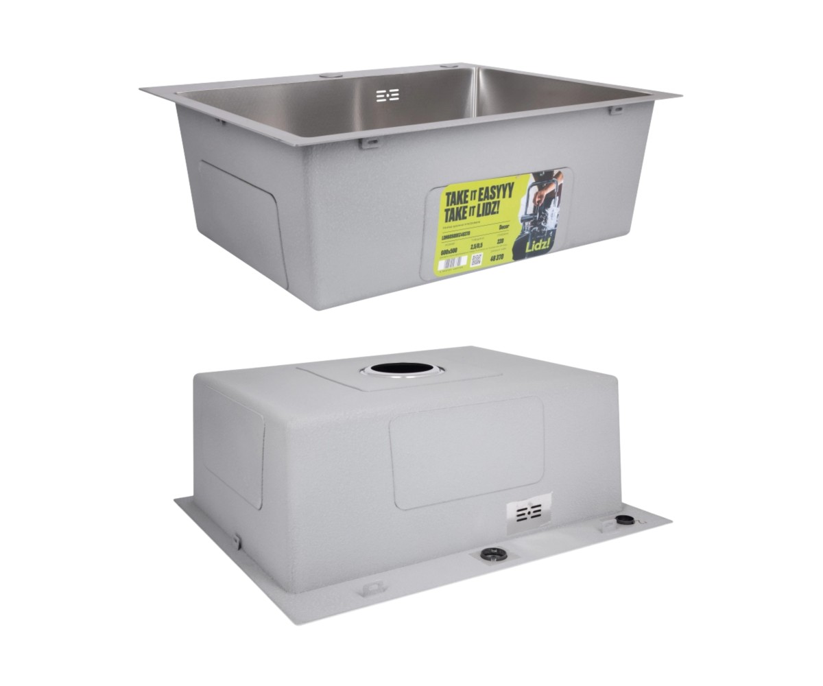 Акционный набор Lidz: мойка H6050H интегрированная Decor Honeycomb 2,5/0,5 мм LDH6050DEC48370 + смеситель Aria для кухни с гибки