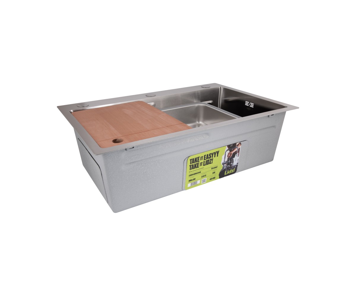 Мойка для кухни интегрированная Lidz Handmade H6845 Brushed Steel 3,0/1,0 мм LDH6845BRU49455  LDH6845BRU49455:Фото 11
