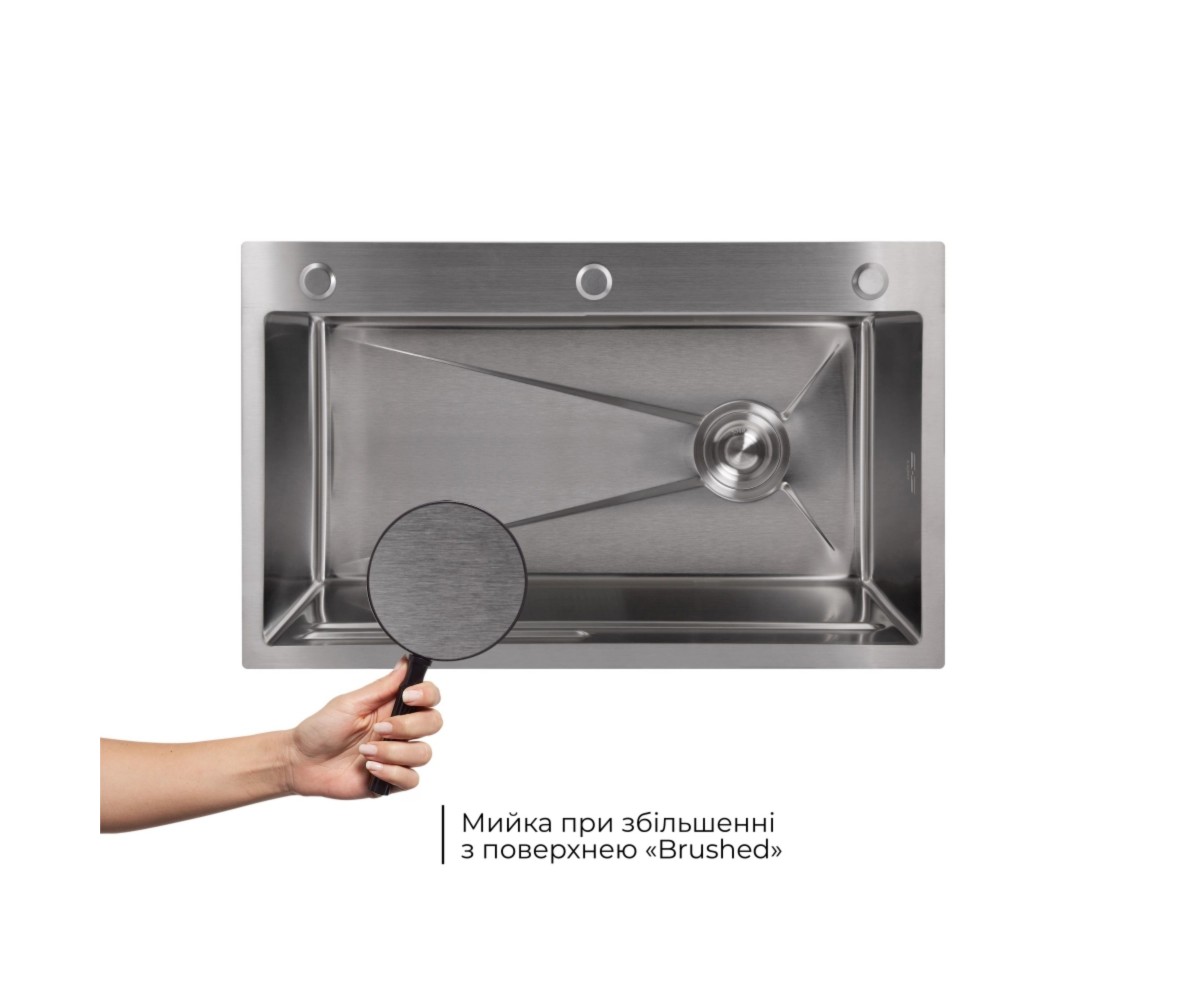 Акционный набор Lidz: мойка H7545 Brushed 3,0/1,0 мм + смеситель Aria для кухни с гибким изливом (k35) Grey  LDH7545BRU494575124