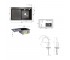 Акционный набор Lidz: мойка H7849BL интегрированная крыло слева Brushed Black PVD 3,0/1,0 мм + смеситель Aria для кухни с гибким