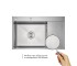 Мойка для кухни интегрированная Lidz Handmade Max 500 H7849R Brushed Steel, 3,0/1,0 мм, крыло справа, увеличенная чаша LDH7849RB