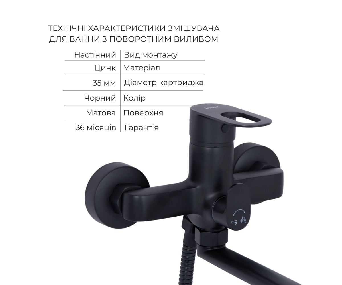 Комплект смесителей для ванной комнаты  LATWA LDLAT001BLA4541847574:Фото 2