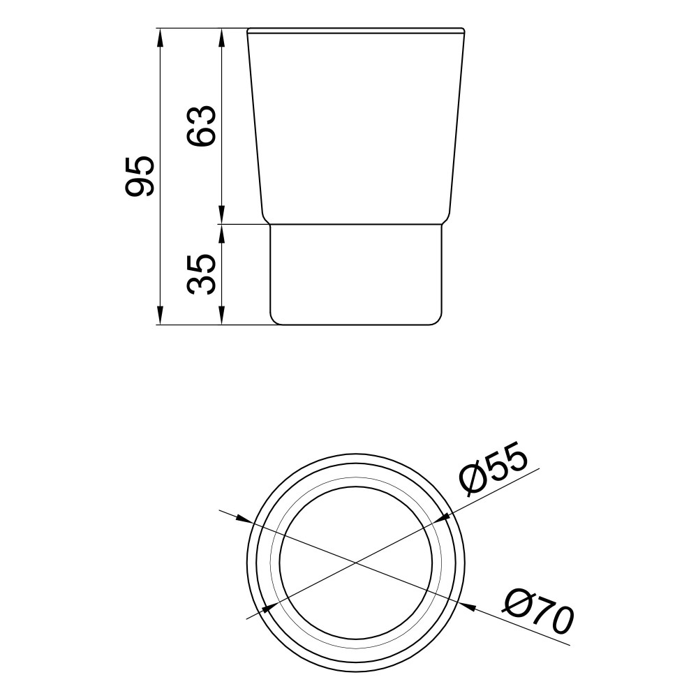 Стакан запасной  OREO LDORE0211GCR37454:Чертеж 