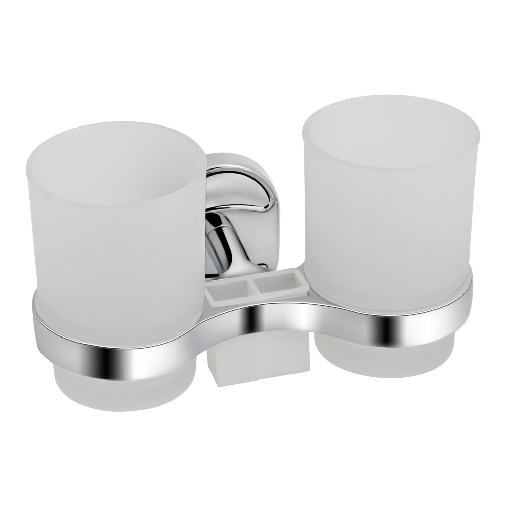 Стакан с держателем двойной настенный LIDZ OREO LDORE0402CRM22164 LDORE0402CRM22164