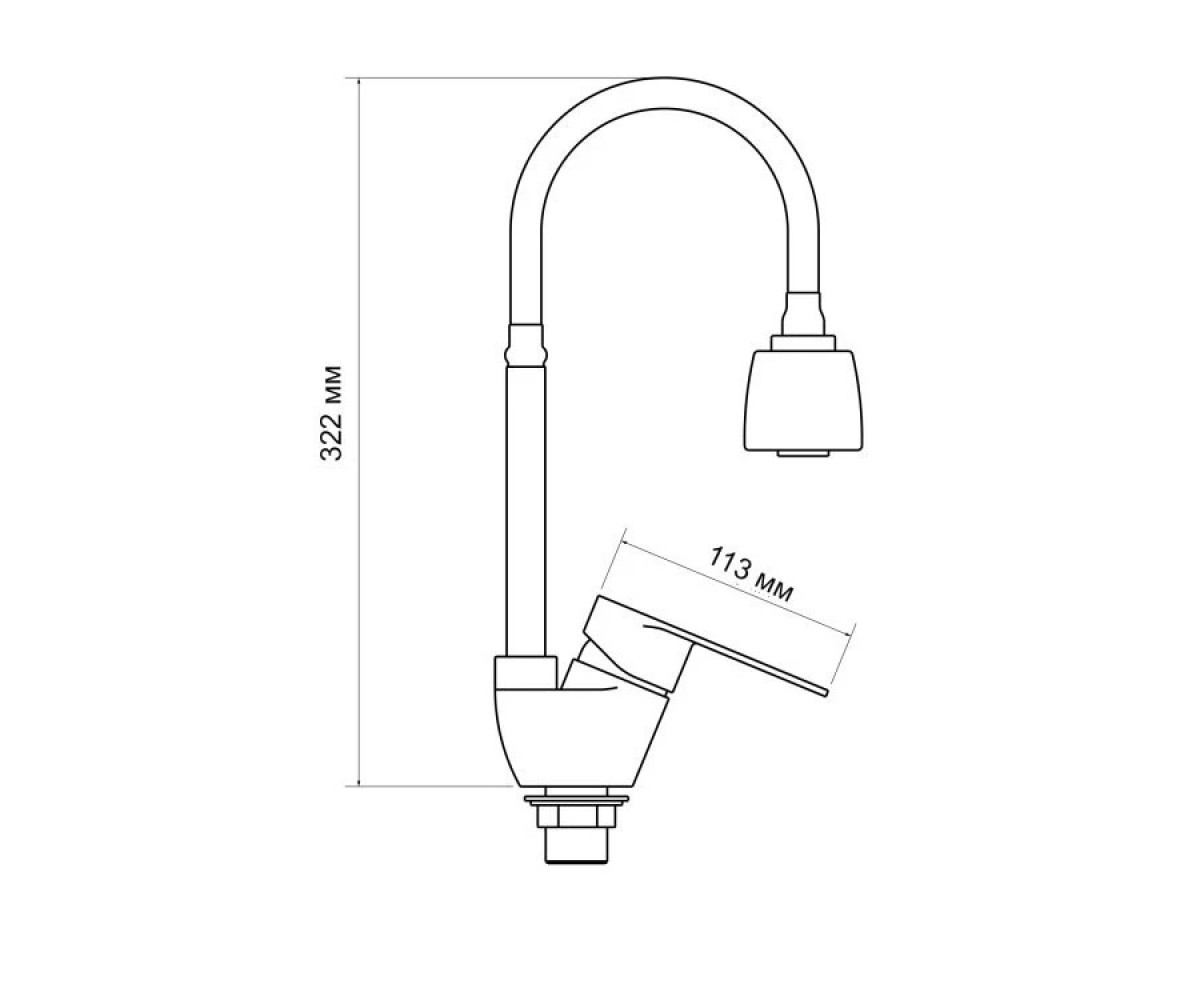 Смеситель с гибким изливом  TANI LDTAN008F4CRM44972:Чертеж 